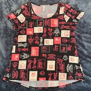 LuLaRoe Disney Classic Tee: Black with Toy Story Art (2XL)